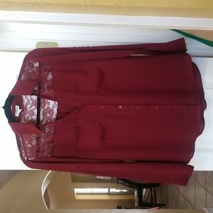 Express Portofino Burgundy Blouse Sz L